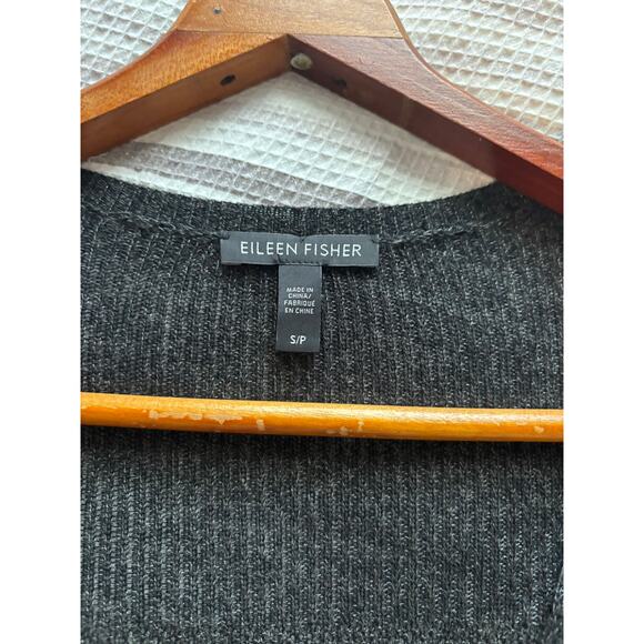 Eileen Fisher Cardigan Tencel Wool Open Front Gray Women's Small Lightweight - Picture 6 of 8